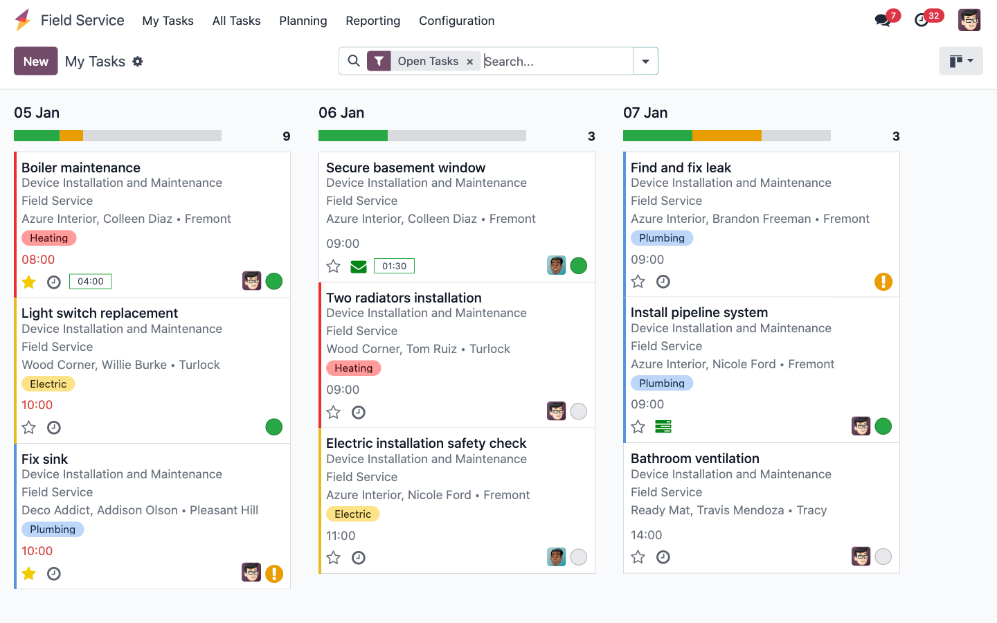 Odoo Field Service – Управление на услуги на терен